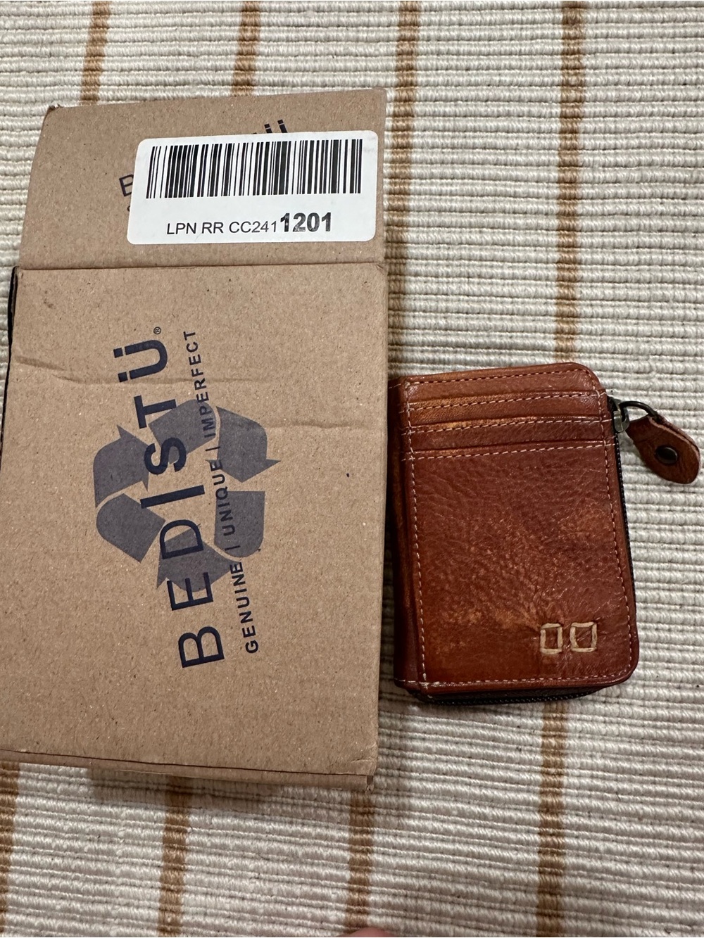 BED|STU Chestnut Brown Leather Zip Card Holder